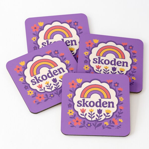 Item preview, SKODEN Purple Garden Folk Rainbow – Scandinavian Folk Art by heidiannemorris © designed and sold by FOLK ART FUSION by heidiannemorris.
