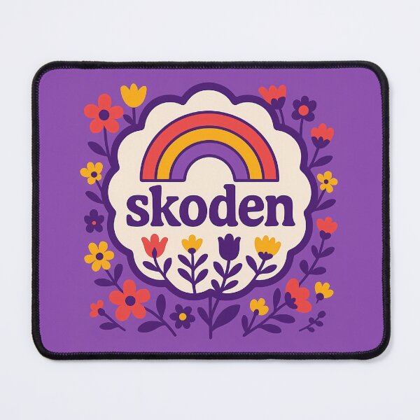 Item preview, SKODEN Purple Garden Folk Rainbow – Scandinavian Folk Art by heidiannemorris © designed and sold by FOLK ART FUSION by heidiannemorris.