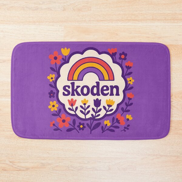 Item preview, SKODEN Purple Garden Folk Rainbow – Scandinavian Folk Art by heidiannemorris © designed and sold by FOLK ART FUSION by heidiannemorris.