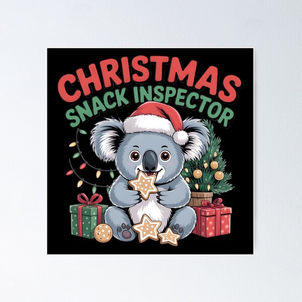 Item preview, Christmas Koala – Snack Inspector Eating Holiday Cookies designed and sold by HAPPYinPIECES.