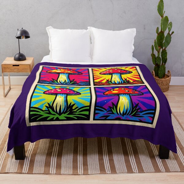 Item preview, Psychedelic Mushroom Pop Art Quartet designed and sold by DariaCraft.