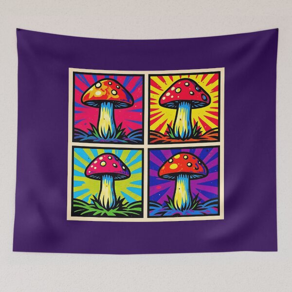 Item preview, Psychedelic Mushroom Pop Art Quartet designed and sold by DariaCraft.