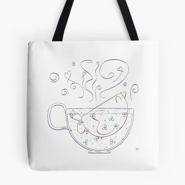 Item preview, Little bird in a cute cup - lineart designed and sold by hogakosta.