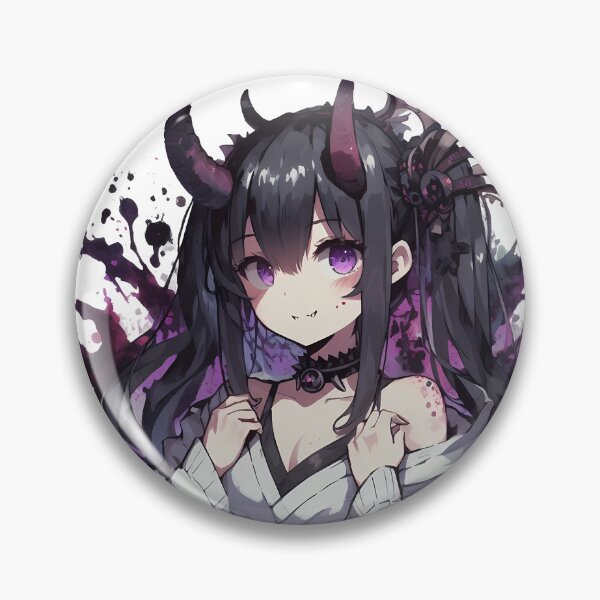 Item preview, Cute Oni Anime Girl - Purple designed and sold by AlyssMirinArt-.