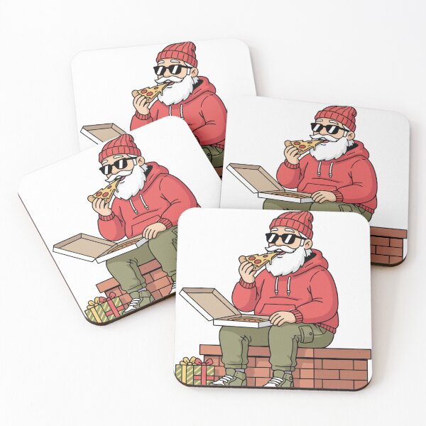 Item preview, Cool Santa Eating Pizza designed and sold by ClubofStitches.