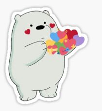 ice bear hearts Sticker