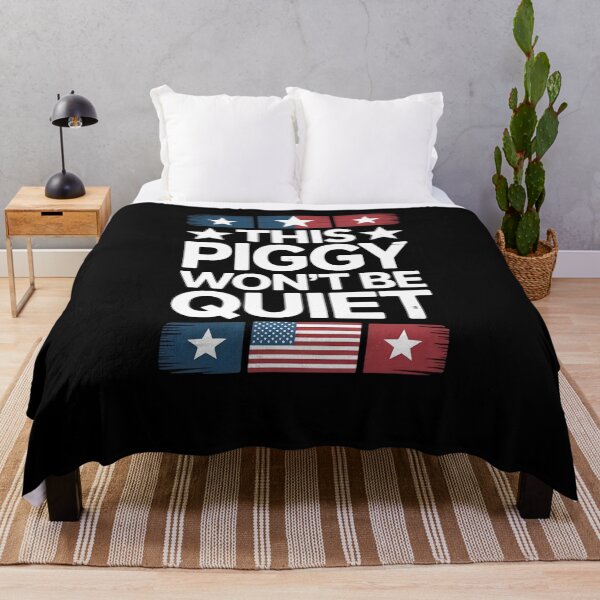 Item preview, This Piggy Won’t Be Quiet – Anti Trump Feminist Protest USA Flag designed and sold by SofenArt.