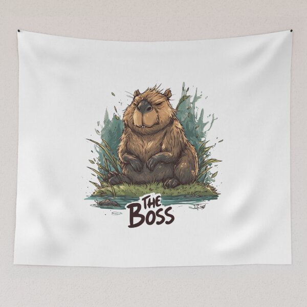 Artikelvorschau, Entspanntes Wasserschwein „Der Boss“ – Lustiges und herzerwärmendes Wasserschwein-Meme-Design entworfen und verkauft von KZurHTPC.