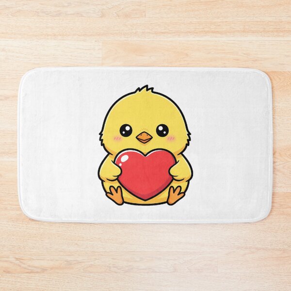 Item preview, Cute Kawaii Chick Holding Heart Cartoon Illustration designed and sold by Cute Stickers Machine.