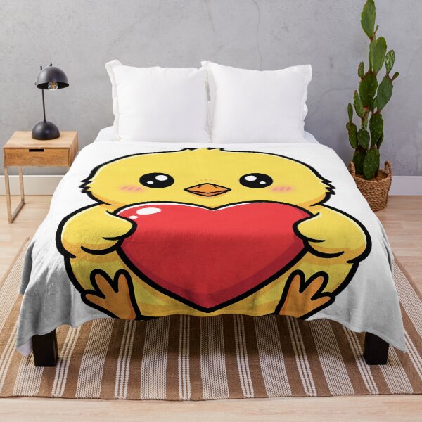 Item preview, Cute Kawaii Chick Holding Heart Cartoon Illustration designed and sold by Cute Stickers Machine.