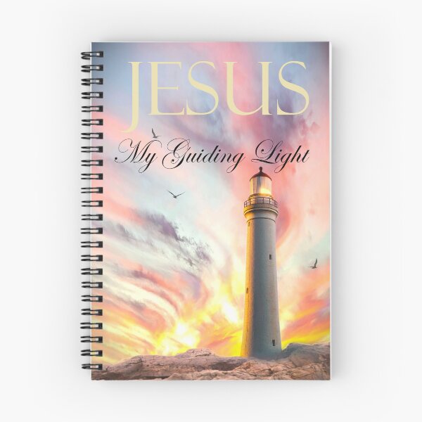 Item preview, JESUS- My Guiding Light - Christian Themed lighthouse at sunset with text designed and sold by ABG Inspirational Art.