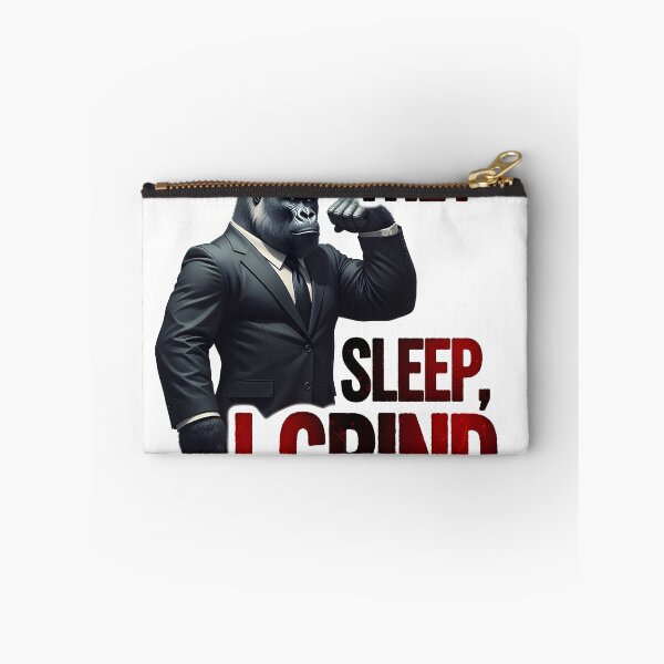 Item preview, They Sleep I Grind Motivational Gorilla King Hustle Design designed and sold by MegzDesign.