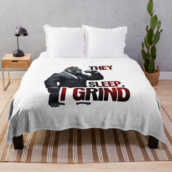 Item preview, They Sleep I Grind Motivational Gorilla King Hustle Design designed and sold by MegzDesign.