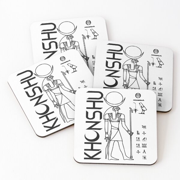 Item preview, Nerdy Khonshu Egyptian God Mythology of Night Black Text designed and sold by MathWare MathClips.