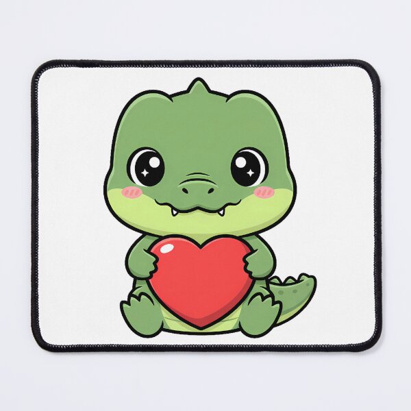 Item preview, Cute Kawaii Crocodile Holding Heart Cartoon Design designed and sold by Cute Stickers Machine.