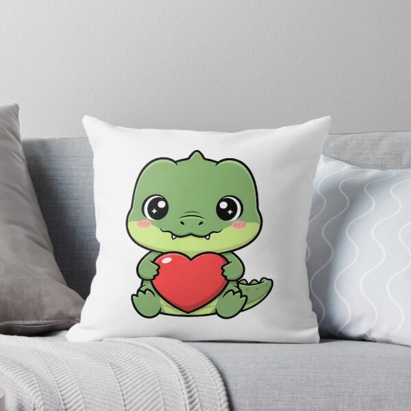 Item preview, Cute Kawaii Crocodile Holding Heart Cartoon Design designed and sold by Cute Stickers Machine.