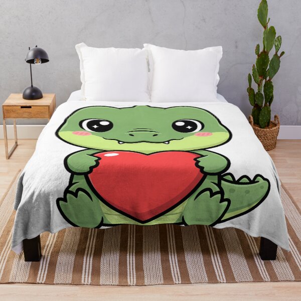 Item preview, Cute Kawaii Crocodile Holding Heart Cartoon Design designed and sold by Cute Stickers Machine.