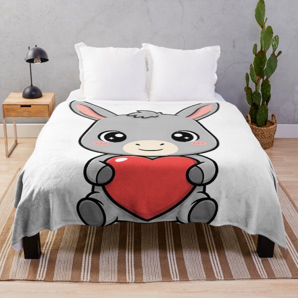 Item preview, Cute Kawaii Donkey Holding Heart Cartoon Illustration designed and sold by Cute Stickers Machine.