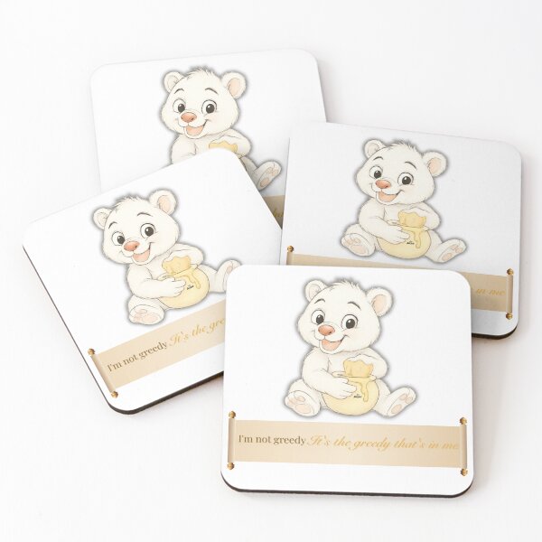 Item preview, Cute Bear with Honey Pot – Funny Quote “I’m Not Greedy” designed and sold by Blue-Arcane Design .