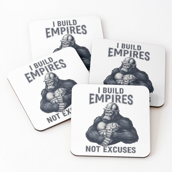 Item preview, I Build Empires Not Excuses Builder Gorilla Motivational Design designed and sold by MegzDesign.