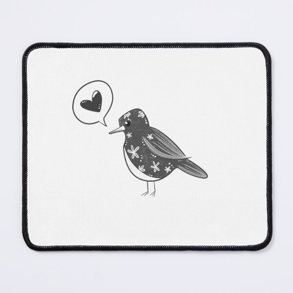 Item preview, Cute Bird Sticker with Speech Bubble and Heart • Monochrome Illustration designed and sold by Ink-art-S.