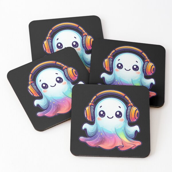 Item preview, Cute Whimsical Ghost with Headphones Cartoon designed and sold by rizalaldisa.