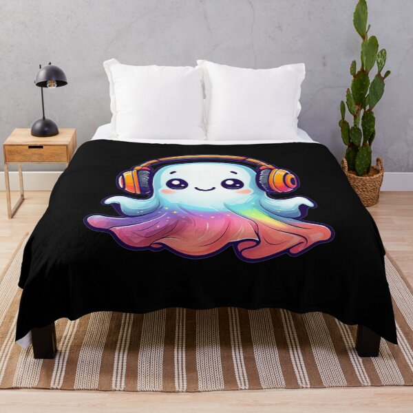 Item preview, Cute Whimsical Ghost with Headphones Cartoon designed and sold by rizalaldisa.