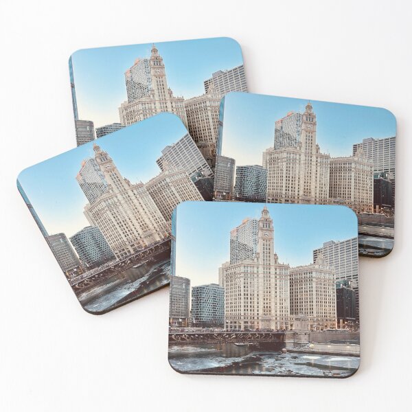 Item preview, Michigan Avenue Bridge, Chicago shatters Winter blues designed and sold by vasi imagery.