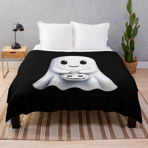 Item preview, Cute Ghost with Trick-or-Treat Bag designed and sold by rizalaldisa.