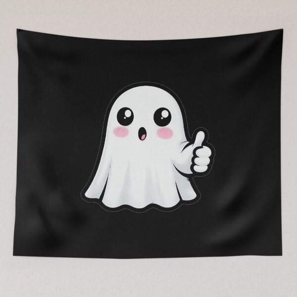 Item preview, Adorable Cartoon Ghost with Thumbs Down and 'Boo' designed and sold by rizalaldisa.
