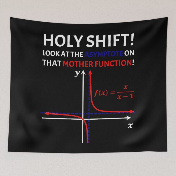 Item preview, Funny Nerdy Holy Shift Look at the Asymptote on that Mother Function Math Teacher White Text designed and sold by MathWare MathClips.