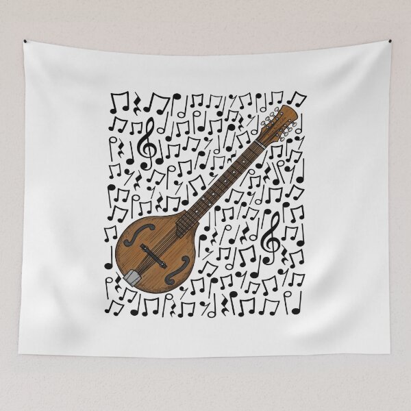 Item preview, Octave Mandolin Musical Notes Mandolinist Folk Musician designed and sold by doodlerob.