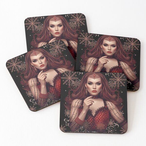 Item preview, Winter Queen – Dark Holiday Goddess Fantasy Portrait designed and sold by GuffyGlowVault.