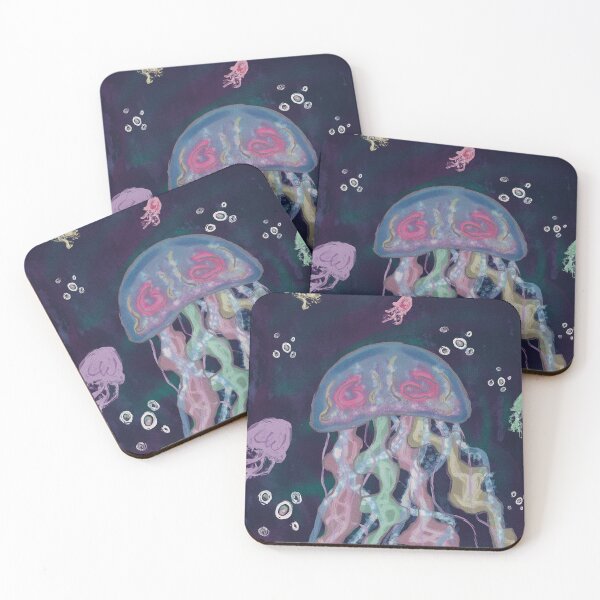 Item preview, Pastel Sparkly Jellyfish Painting designed and sold by BlurpleTwinkle.