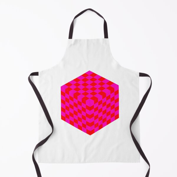 Item preview, Retro Fluorescent pink and orange checkered cube designed and sold by ShadeKhiat30.