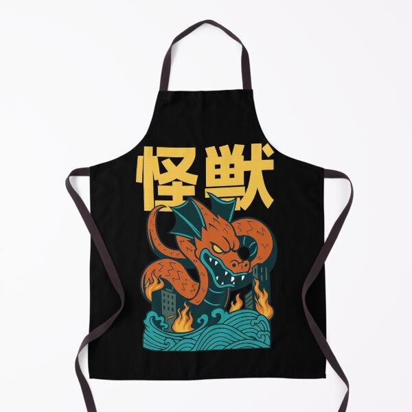 Item preview, Retro Kaiju Dragon Attack Vintage Japanese Monster Art designed and sold by DrawHandArt.