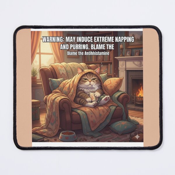 Item preview, Extreme Napping Alert: Blame the Antihistamine Cat designed and sold by StellarByteTees.