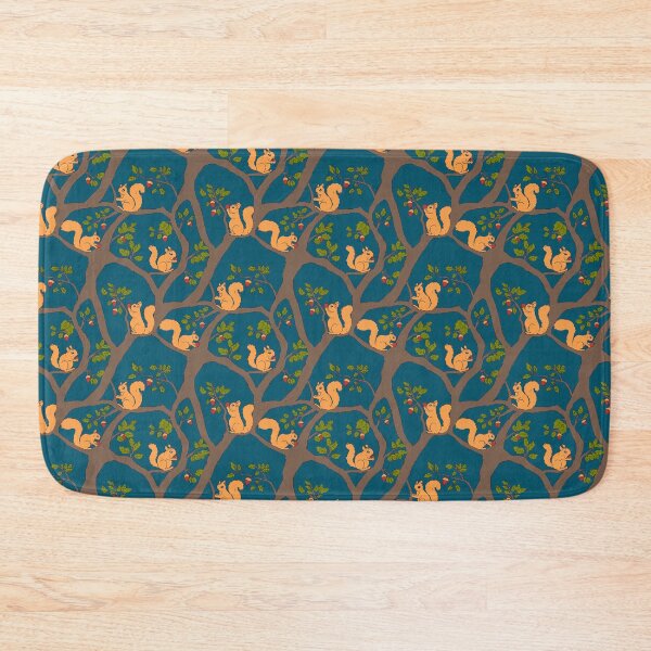 Item preview, Squirrel and Acorn Pattern on Deep Blue designed and sold by JuicyBeasty.