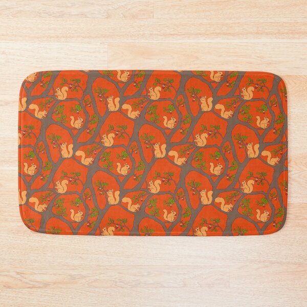 Item preview, Squirrel and Acorn Pattern on Warm Orange designed and sold by JuicyBeasty.