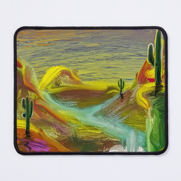 Item preview, Desert Landscape Waterfall Digital Painting | Impressionist Art Bright Colors Cactus designed and sold by Keltoi-art.