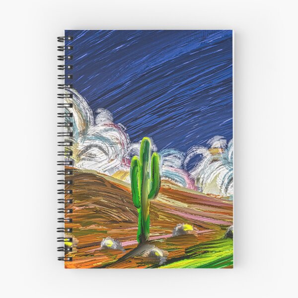 Item preview, Night Landscape Expressionist Digital Painting | Starry Sky Cactus Wall Art designed and sold by Keltoi-art.