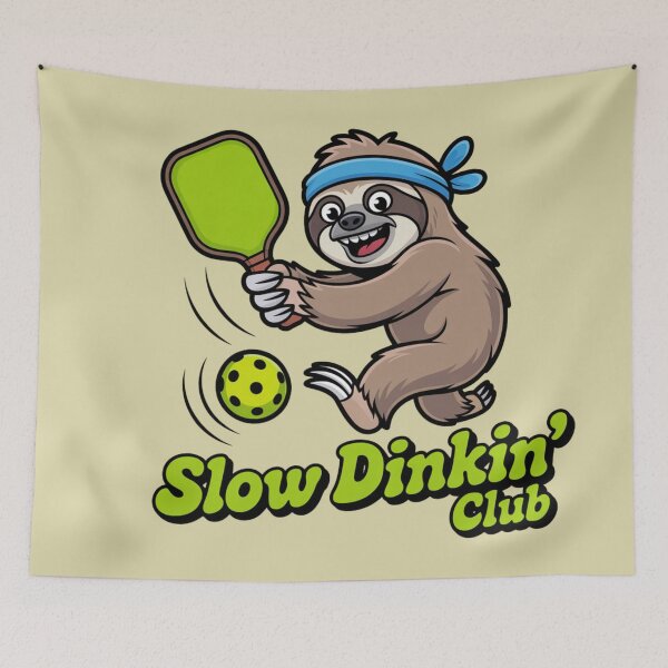 Item preview, Action Sloth Pickleball Player Slow Dinkin' Club designed and sold by Mr-wow.