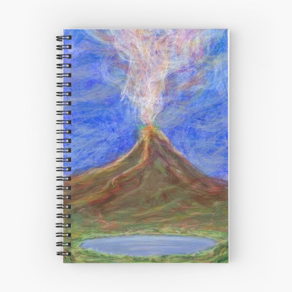 Item preview, Volcano Eruption Abstract Digital Painting | Dramatic Landscape Blue Sky Nature Force designed and sold by Keltoi-art.