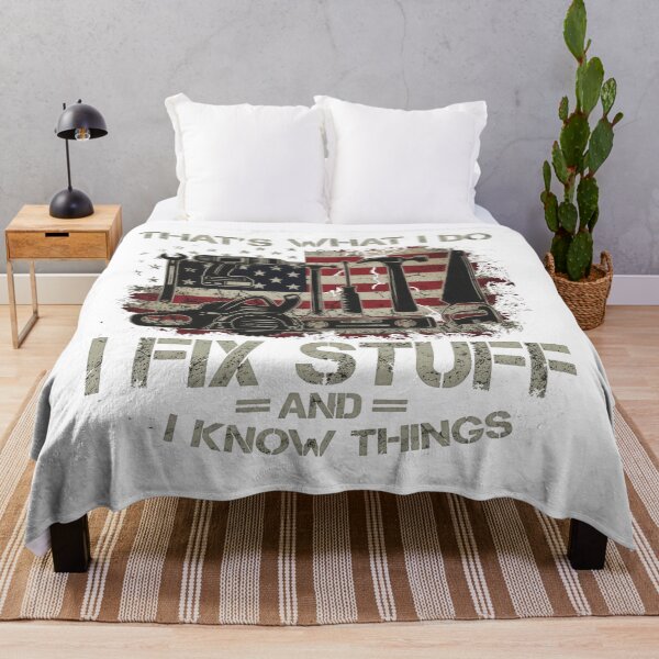 Item preview, What I Do: I Fix Stuff and I Know Things – Handyman Quote designed and sold by TextMood.