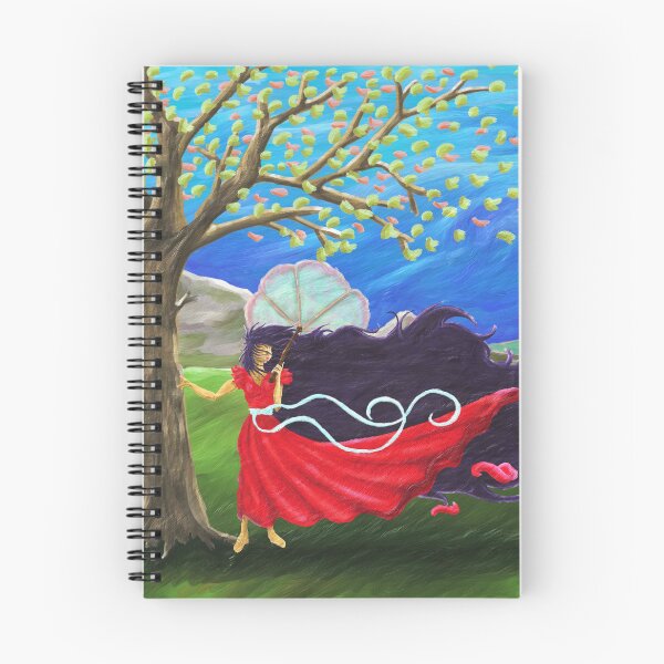 Item preview, Eva Wind and Flowers Digital Painting | Poetic Fantasy Art Red and Green designed and sold by Keltoi-art.