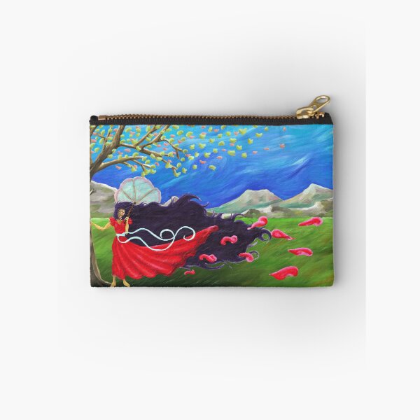 Item preview, Eva Wind and Flowers Digital Painting | Poetic Fantasy Art Red and Green designed and sold by Keltoi-art.
