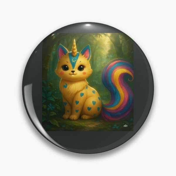 Item preview, Kawaii Unicorn Cat in an Enchanted Forest – Rainbow Kittycorn designed and sold by Blue-Arcane Design .