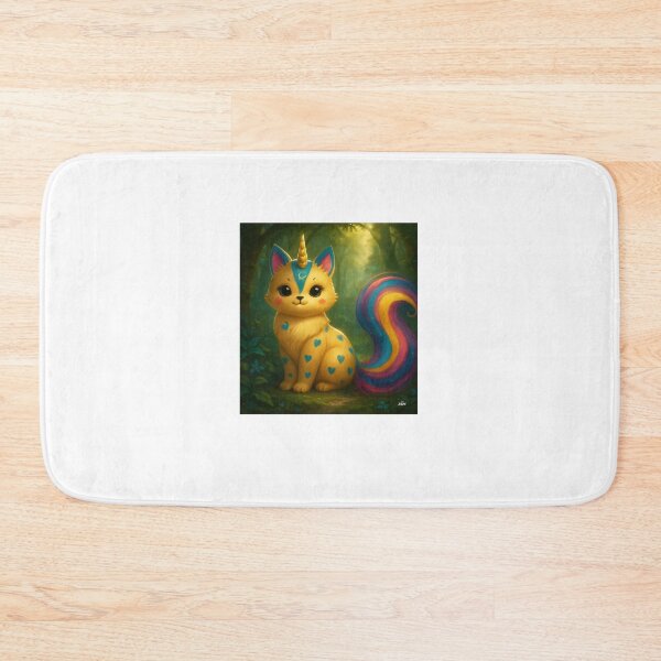 Item preview, Kawaii Unicorn Cat in an Enchanted Forest – Rainbow Kittycorn designed and sold by Blue-Arcane Design .