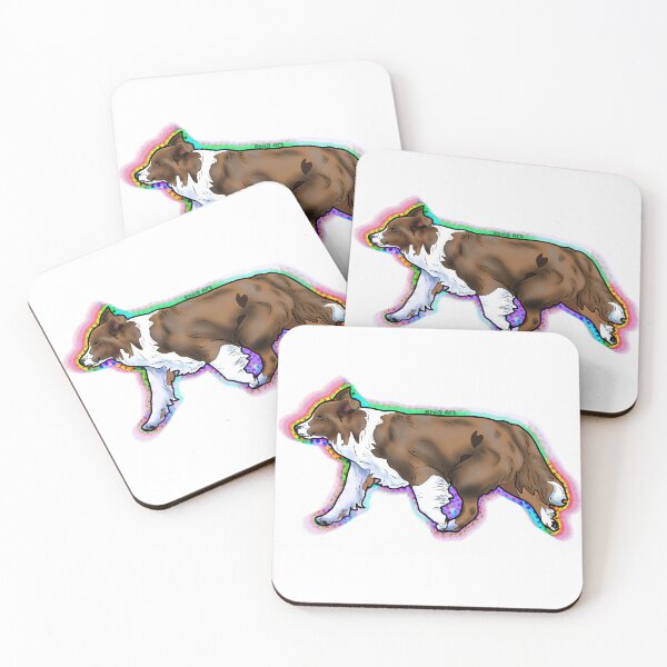 Item preview, Red border collie rainbow designed and sold by Rhia4rt.