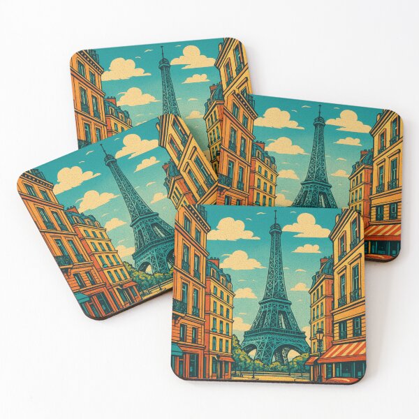 Item preview, Vintage Paris - Panoramic Street View with the Eiffel Tower - Parisian Retro Design designed and sold by XNewStore.